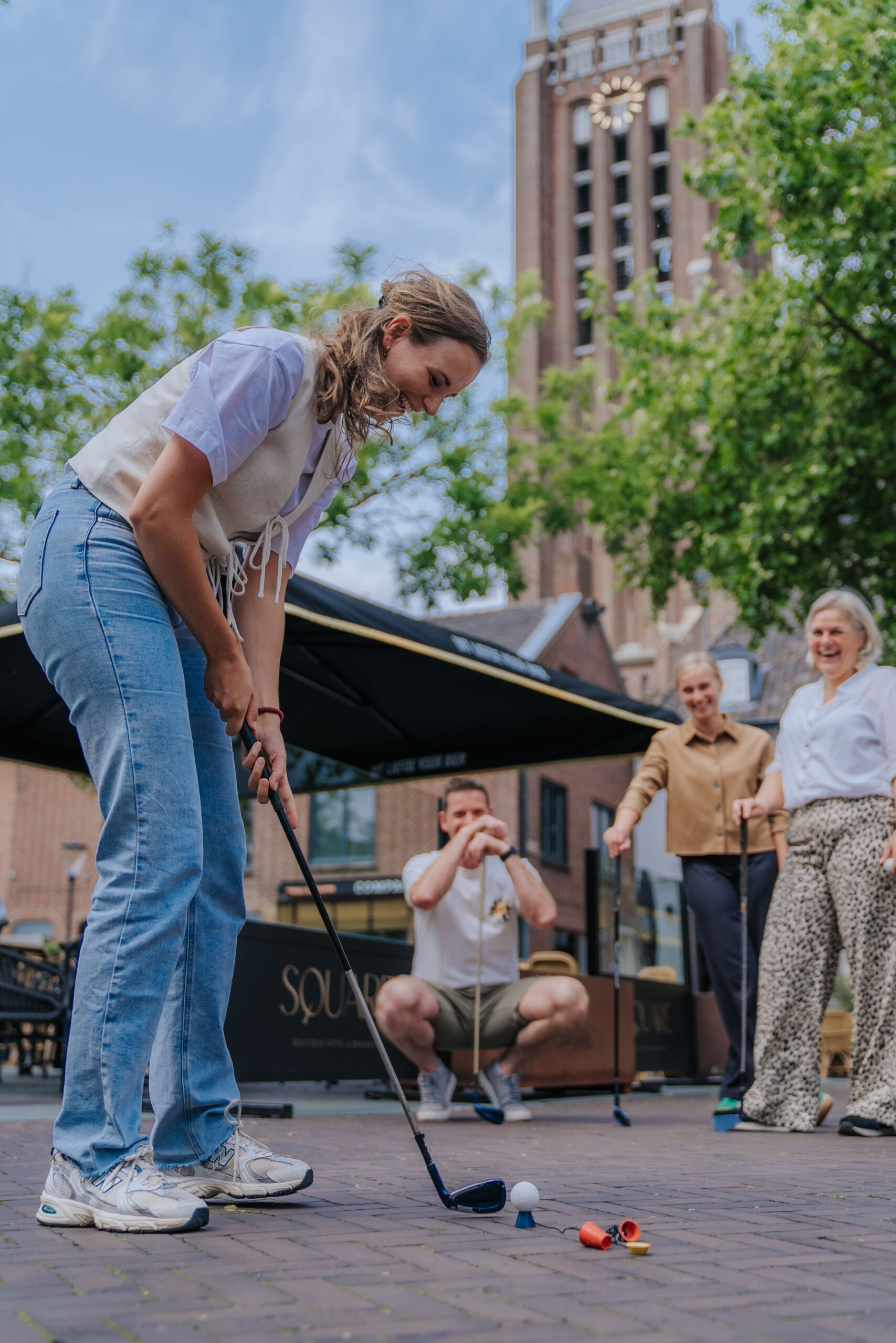 Streetgolf in het centrum van Venray