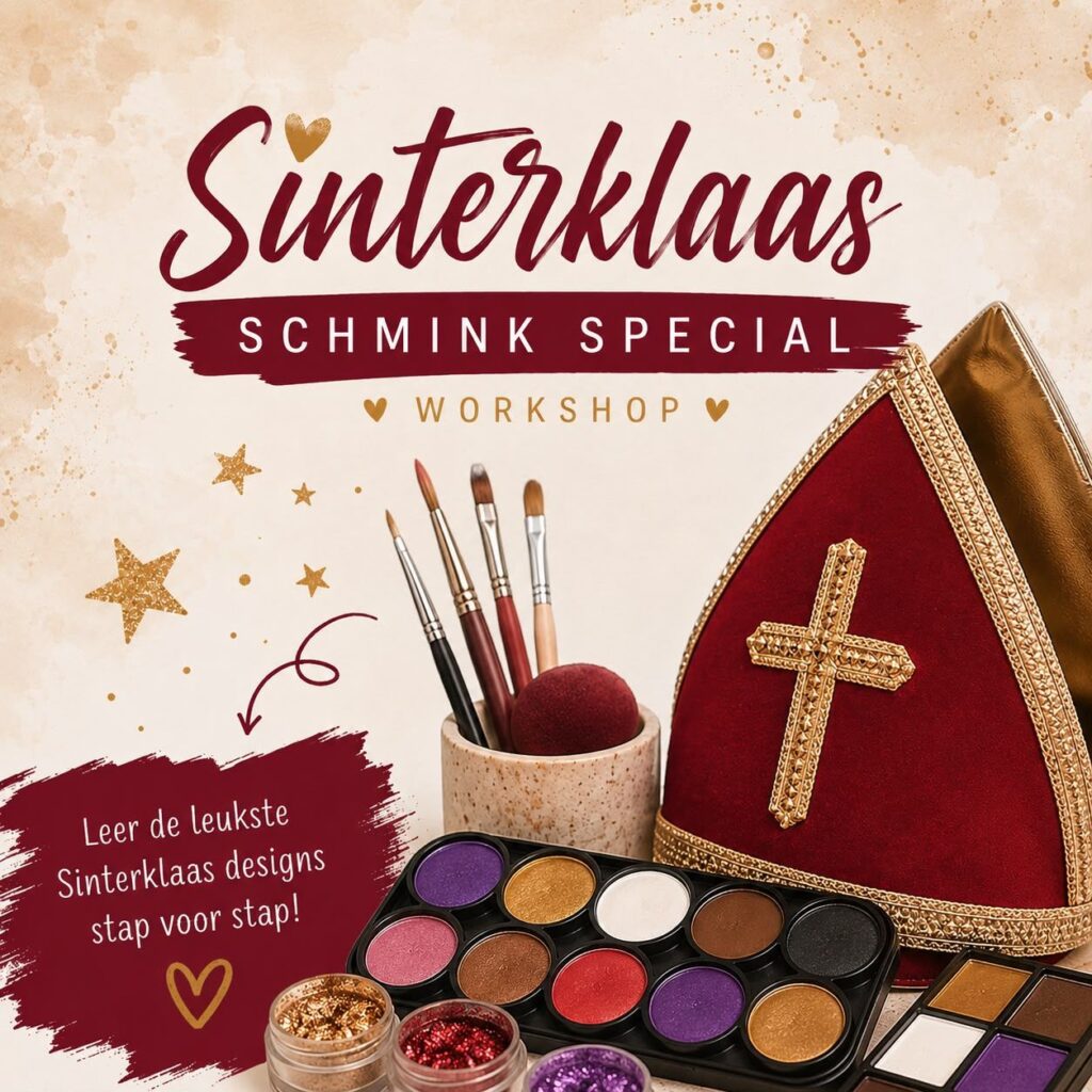 Leer sinterklaas designs schminken bij TOEF