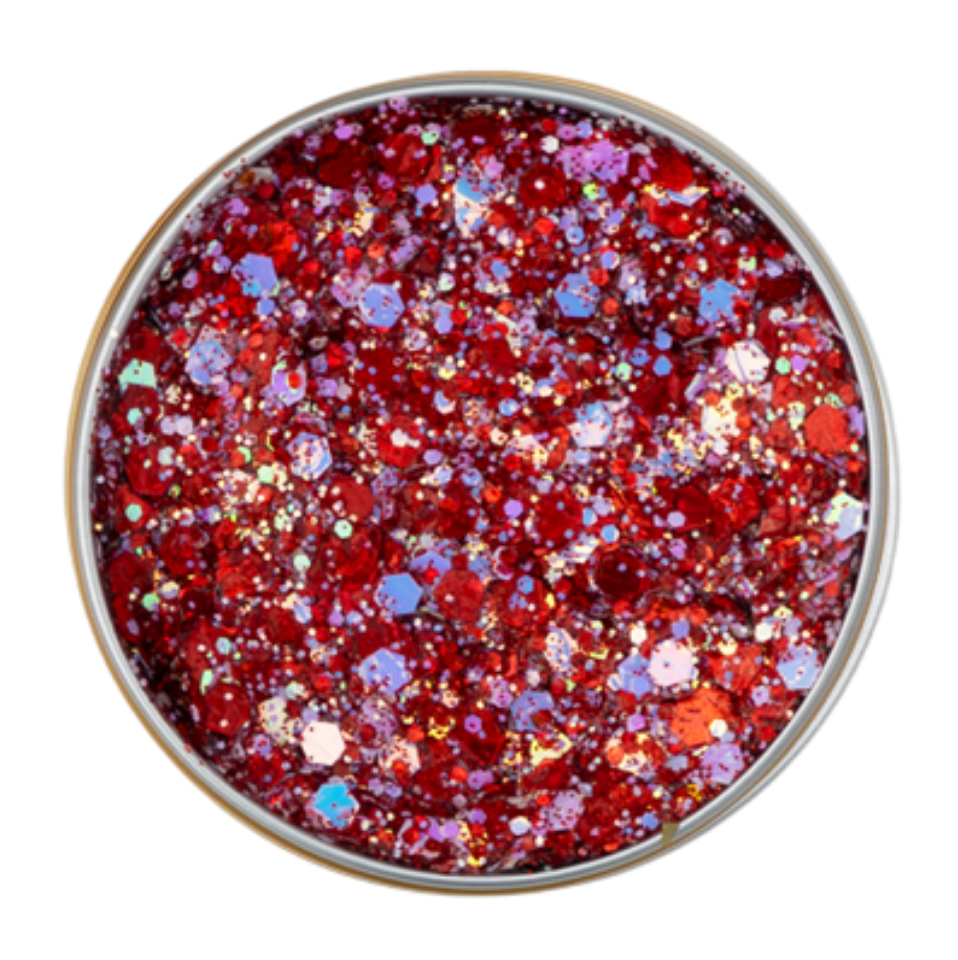 Brabant Rood Wit glitters van x-sins voor gezicht, lichaam en haar