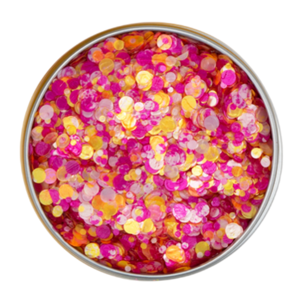 Dottie Bubble Gum glitters van x-sins voor gezicht, lichaam en haar.